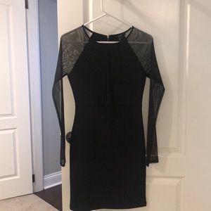 Black mesh sleeve dress